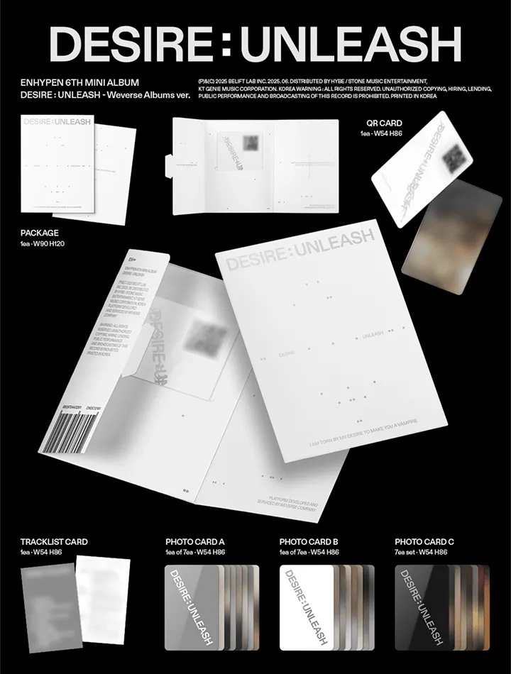 Enhypen - Desire : Unleash - 6th Mini Album(Random Ver.) – MyOppa Enhypen - Desire : Unleash - 6th Mini Album(Random Ver.) – MyOppa