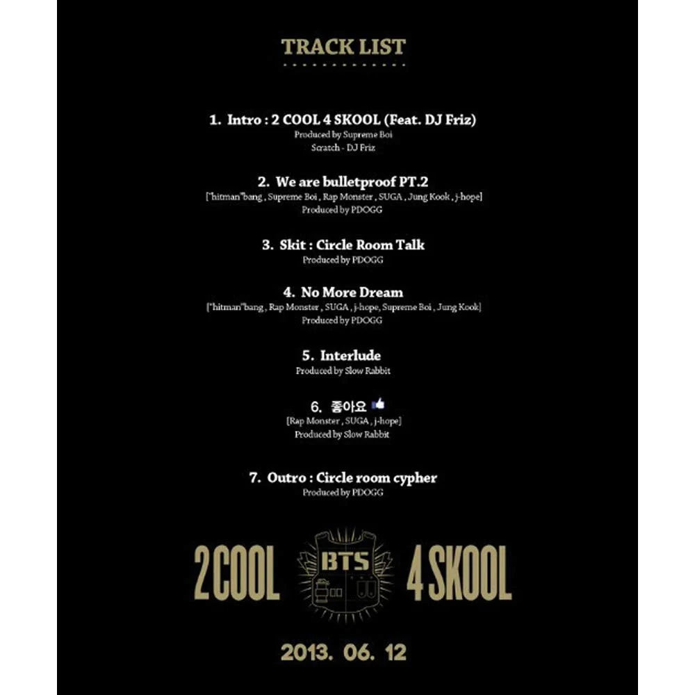 BTS - 2 COOL 4 SKOOL 1ST SINGLE ALBUM – MyOppa
