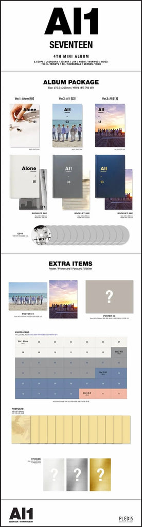 新品未開封  SEVENTEEN Al1 Alone ウルシパ 初版 アルバム Seventeen - Al1 4th Mini Album(Random Ver.) – MyOppa